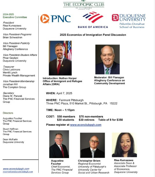 Economics of International Immigration - Economic Club of Pittsburgh Event April 2025